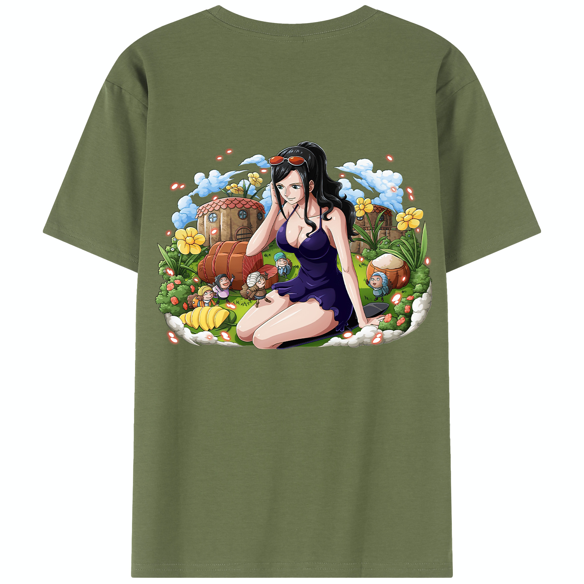 ワンピース ニコ・ロビン ONE PIECE Nico Robin 綿100％半袖Tシャツ（背面プリント）